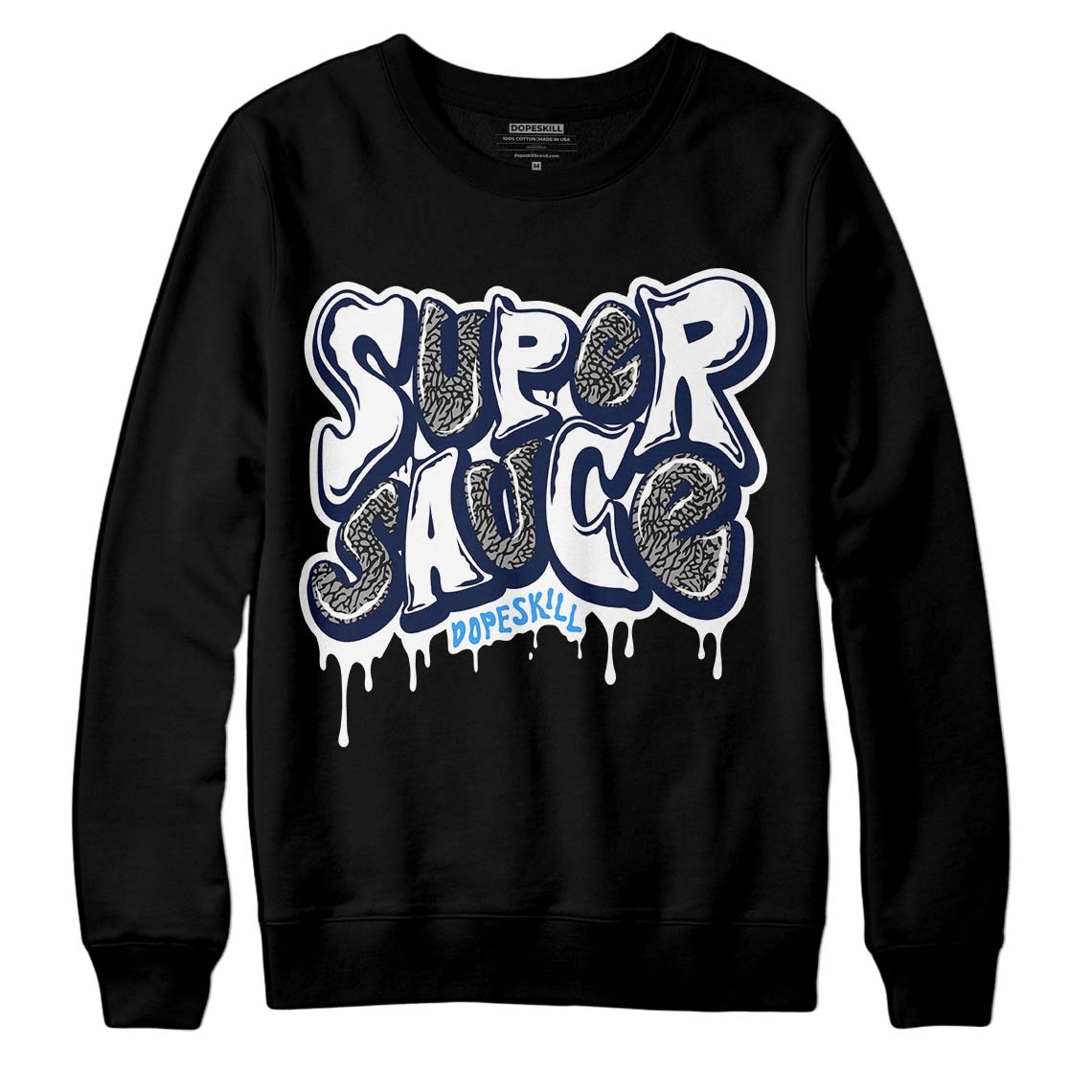 Midnight Navy 3s DopeSkill Sweatshirt Super Sauce Graphic