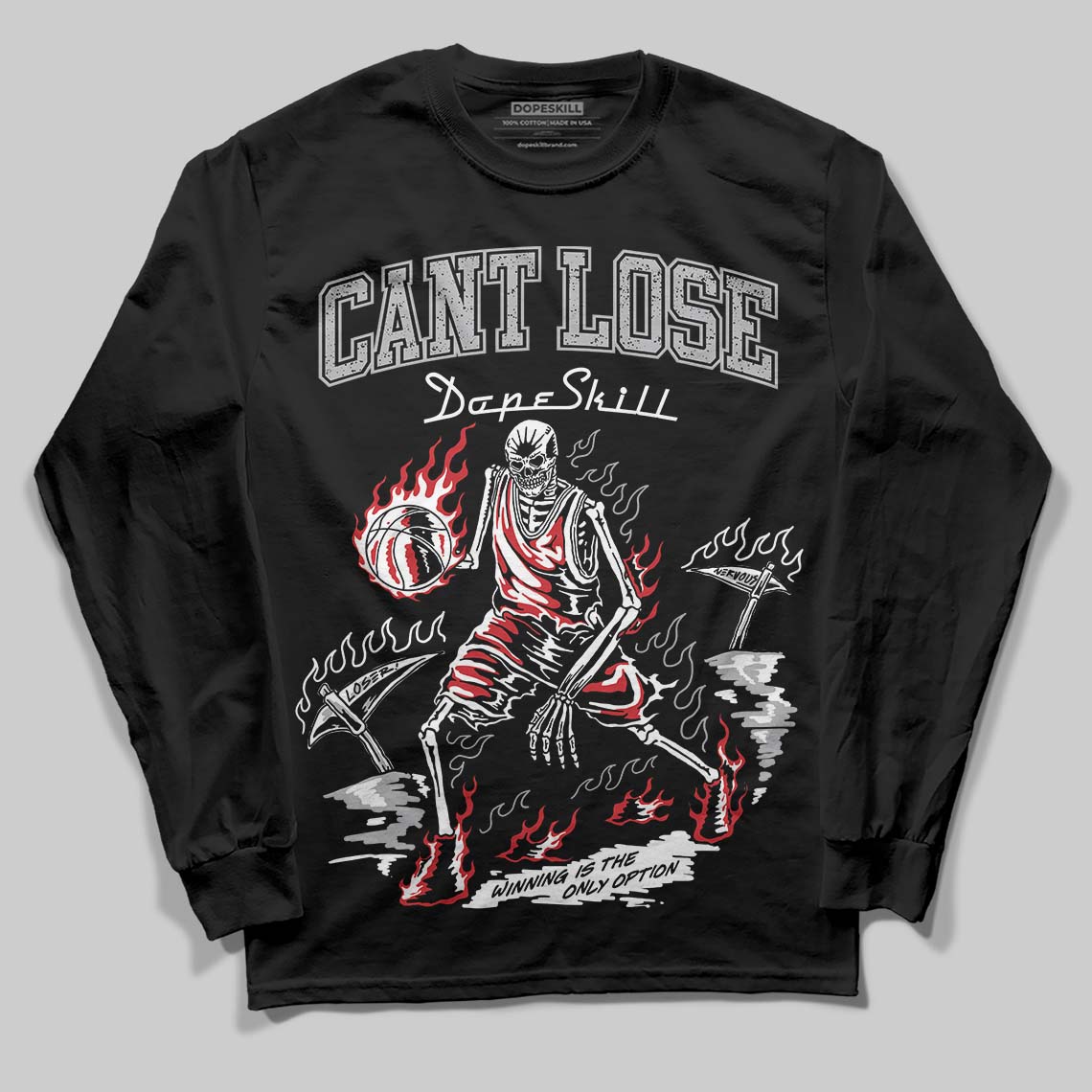 White Cement 4s DopeSkill Long Sleeve T-Shirt Cant Lose Graphic