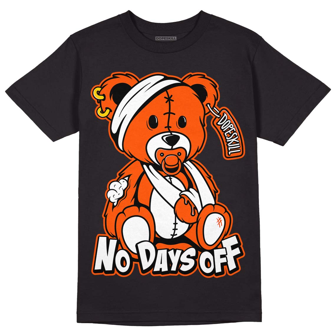 Orange Milk DopeSkill T-Shirt Hurt Bear Graphic