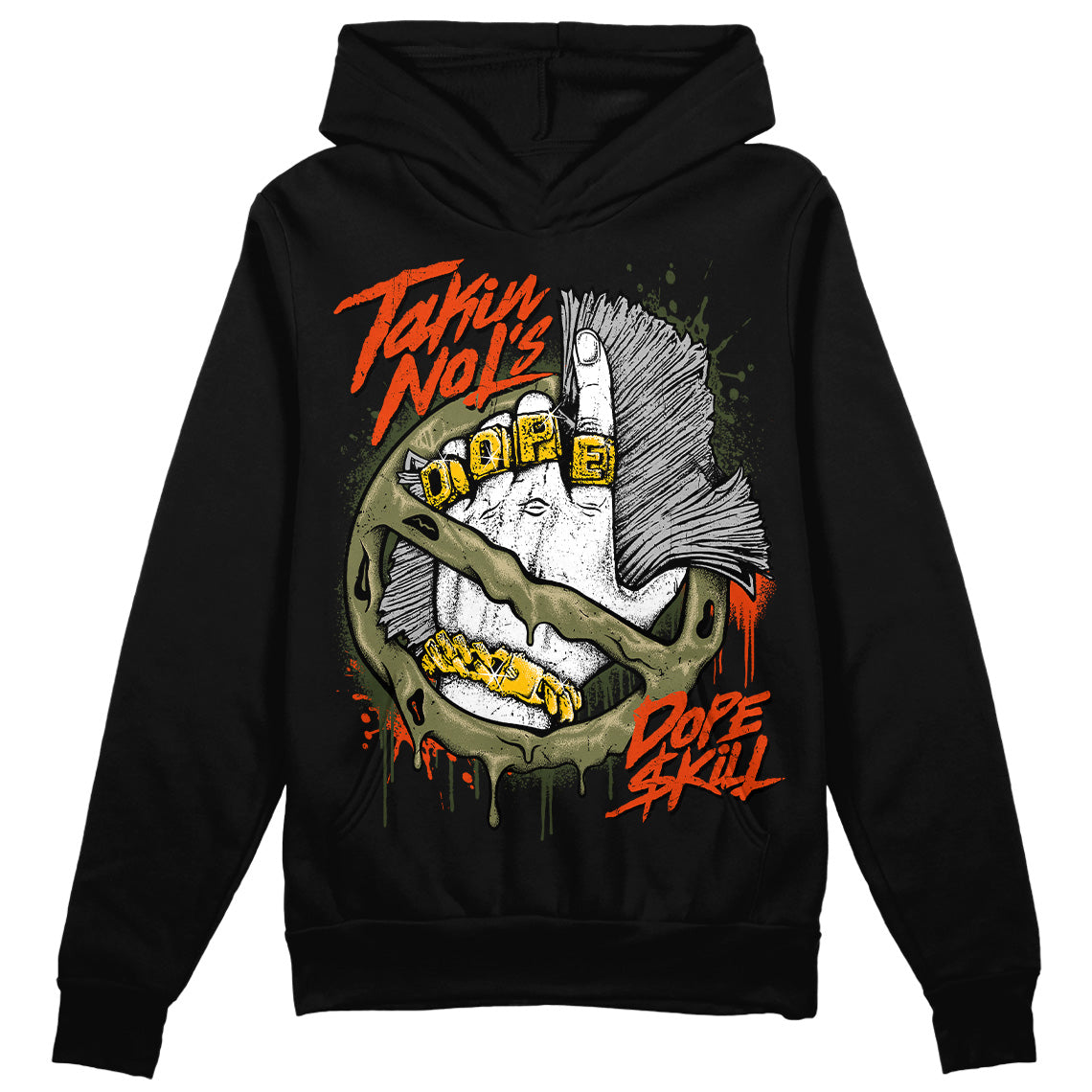 Olive Collection DopeSkill Hoodie Sweatshirt Takin No L's Graphic