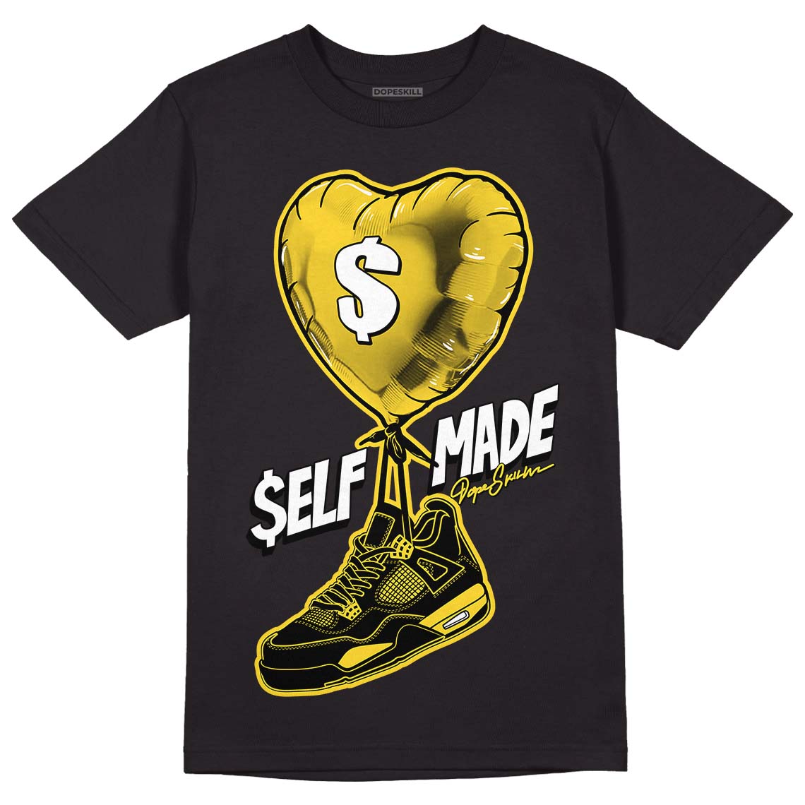 Black Tour Yellow AJ 4 Thunder DopeSkill T-Shirt Self Made Graphic