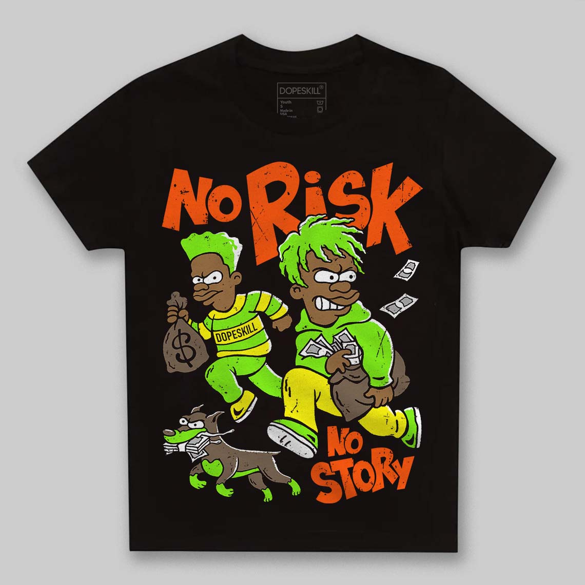 Neon Green Collection DopeSkill Toddler Kids T-shirt No Risk No Story Graphic