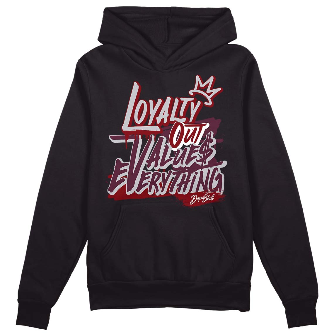 Burgundy 5s DopeSkill Hoodie Sweatshirt LOVE Graphic