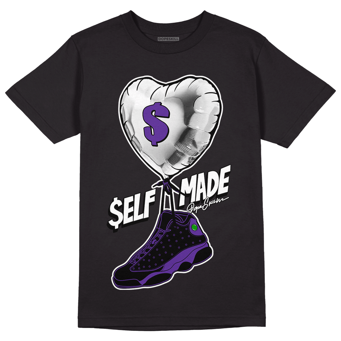 AJ 13 Court Purple DopeSkill T-Shirt Self Made Graphic