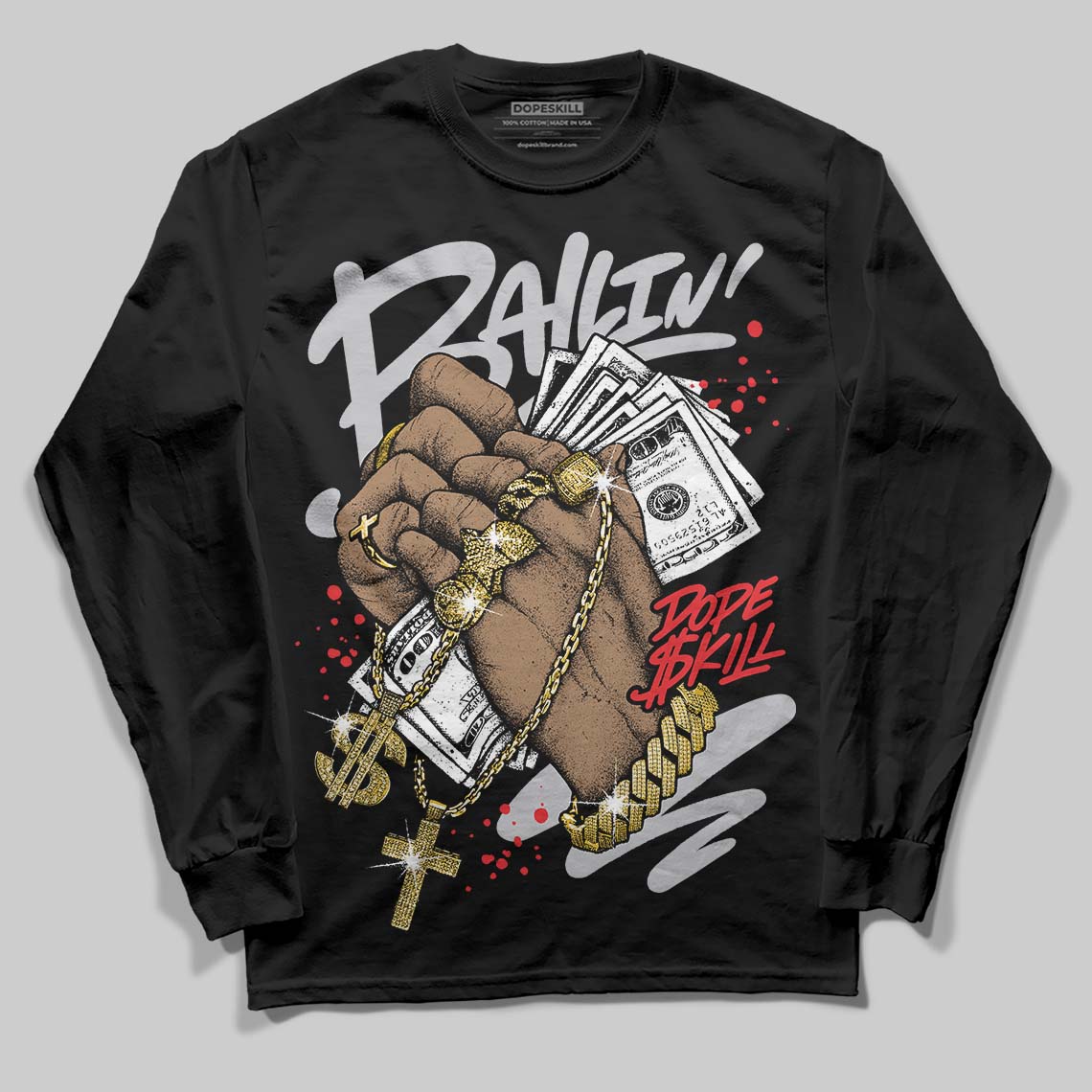Grey Collection DopeSkill Long Sleeve T-Shirt Always Ballin' Graphic