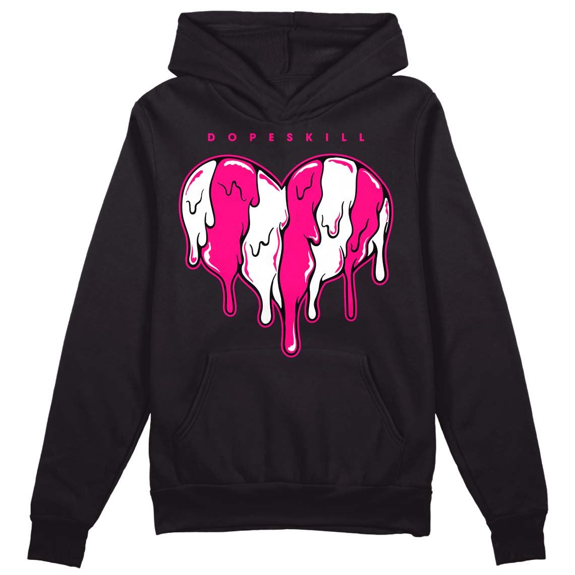 Fierce Pink 1s DopeSkill Hoodie Sweatshirt Slime Drip Heart Graphic