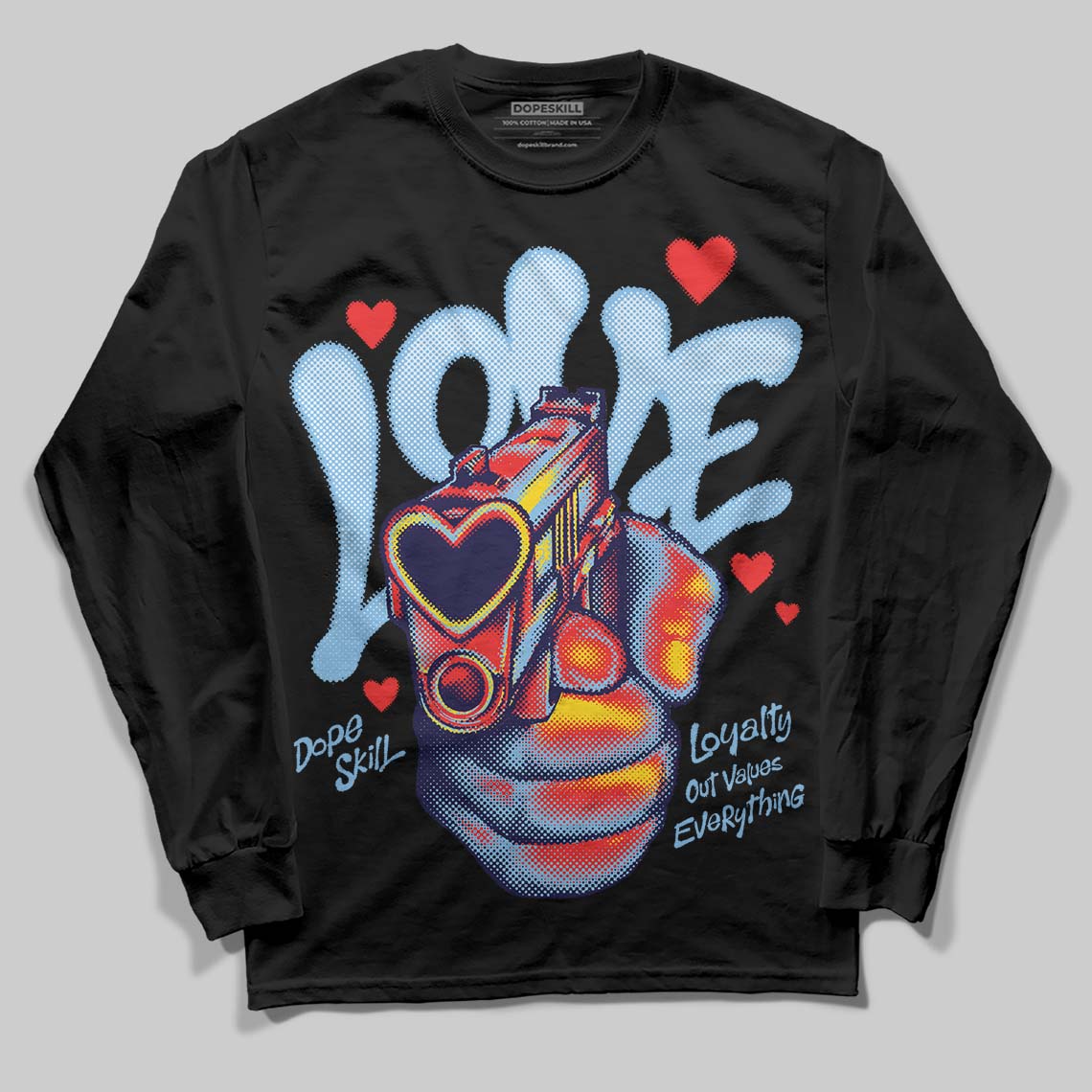 University Blue Collection DopeSkill Long Sleeve T-Shirt Love Shot Graphic