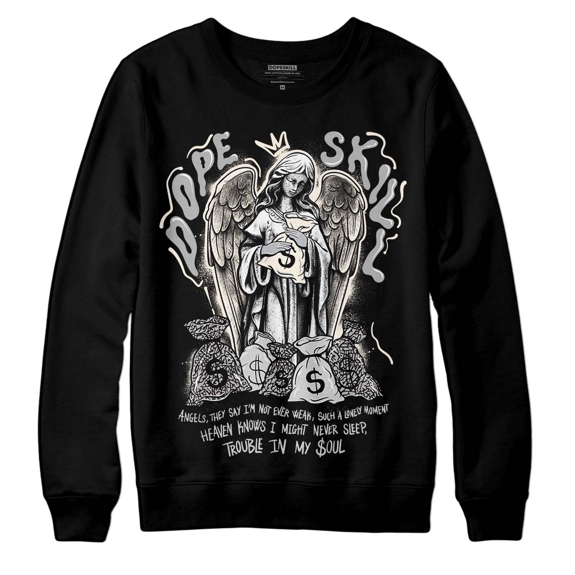 Off Noir 3s DopeSkill Sweatshirt Angels Graphic