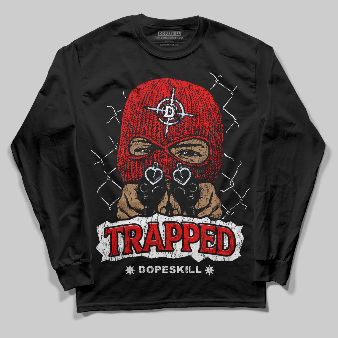 Cherry 11s DopeSkill Long Sleeve T-Shirt New Trapped Graphic