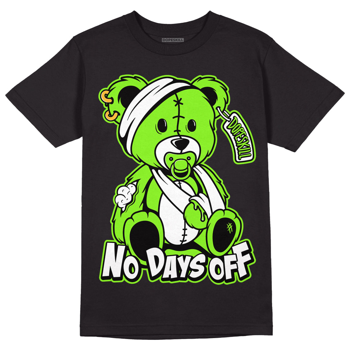 Neon Green Collection DopeSkill T-Shirt Hurt Bear Graphic