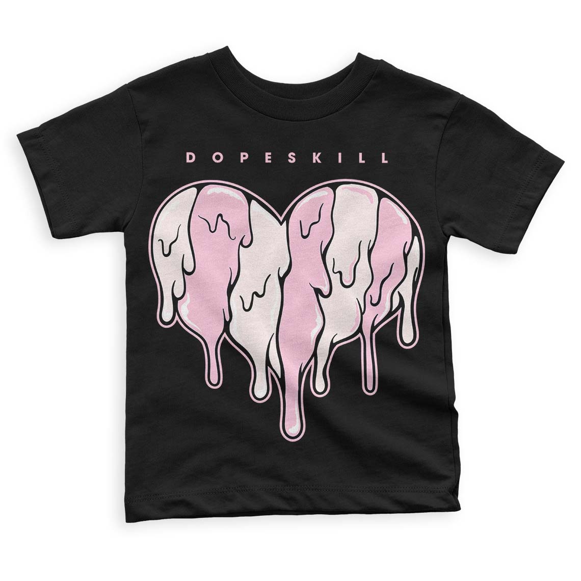 Dunk Low Pink Foam DopeSkill Toddler Kids T-shirt Slime Drip Heart Graphic
