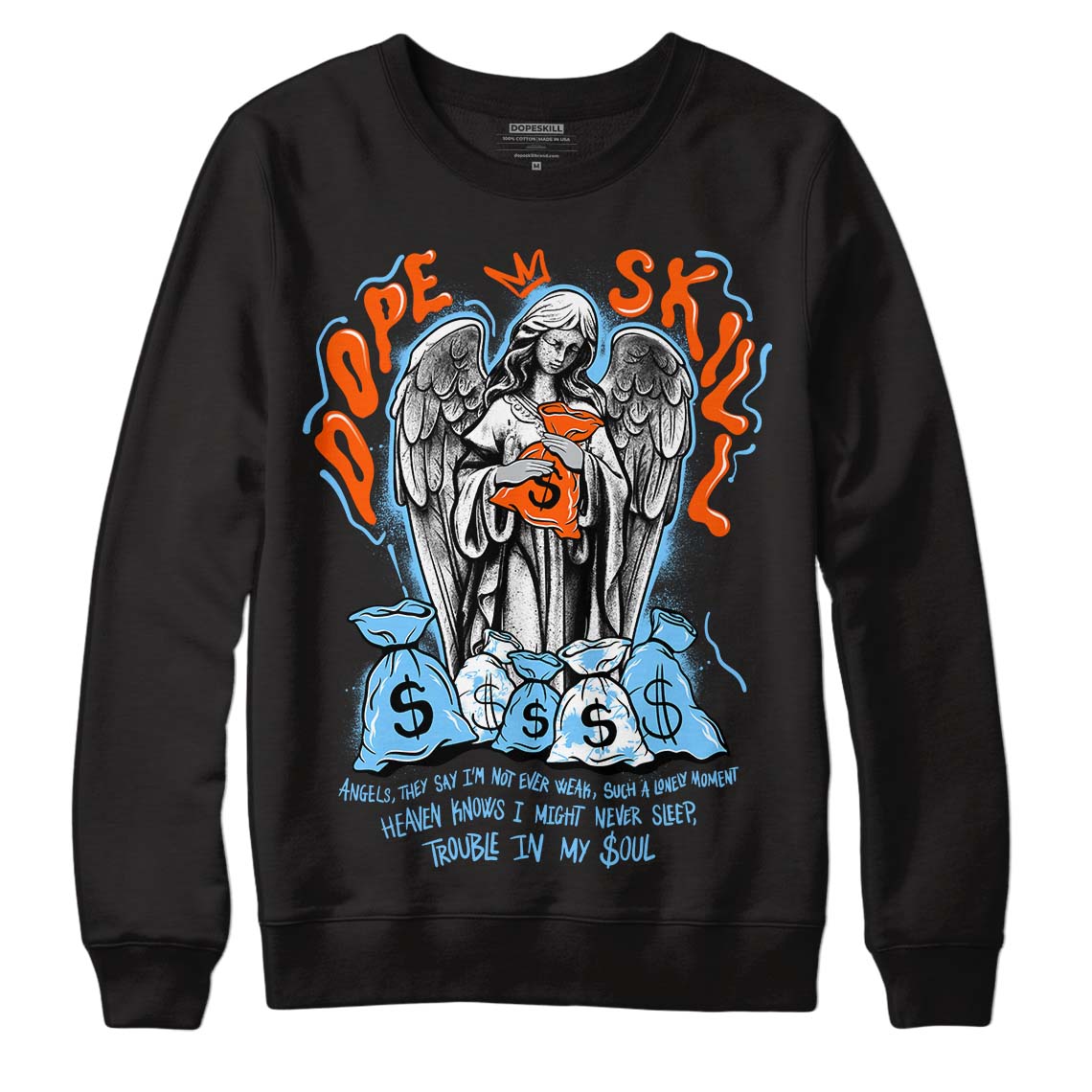 Dunk Low Futura University Blue DopeSkill Sweatshirt Angels Graphic