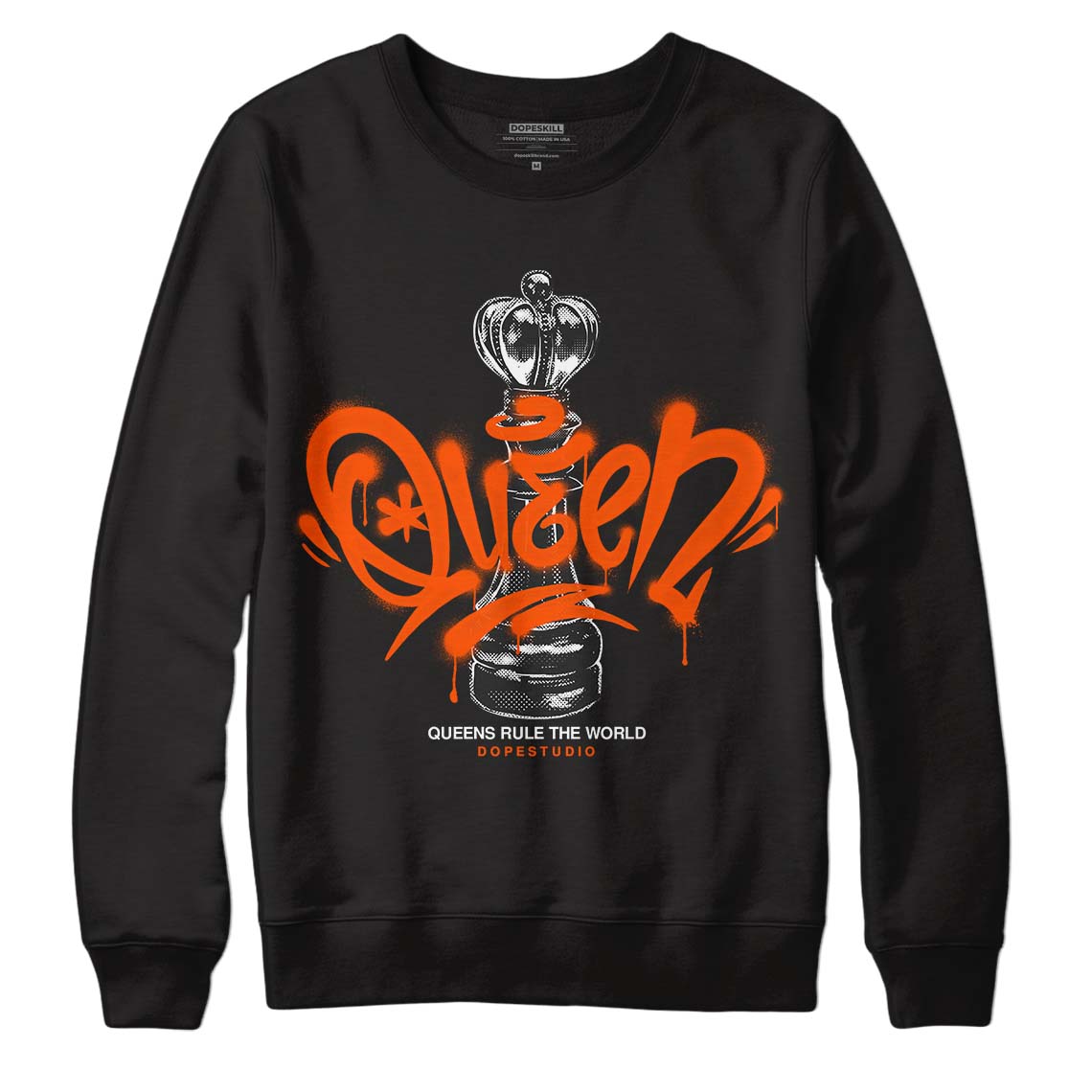 Orange Milk DopeSkill Sweatshirt Queen Chess Graphic