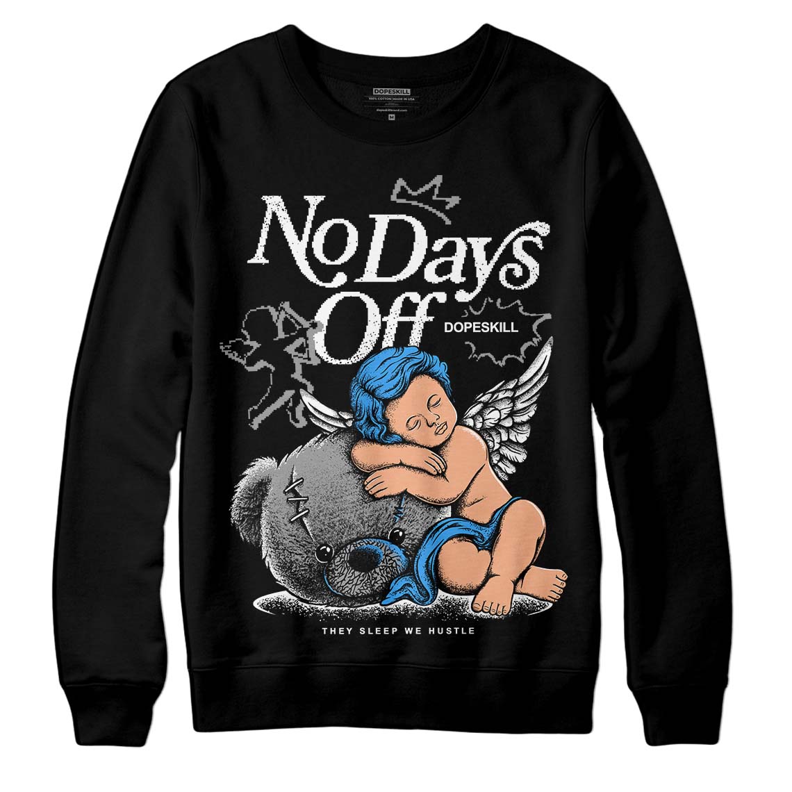 Midnight Navy 3s DopeSkill Sweatshirt New No Days Off Graphic