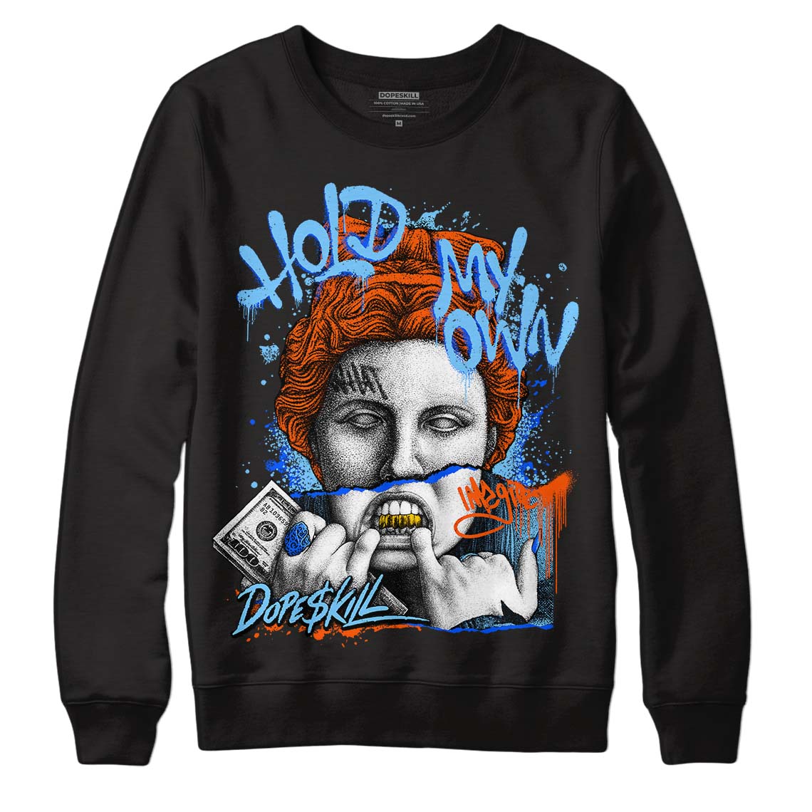 Dunk Low Futura University Blue DopeSkill Sweatshirt Hold My Own Graphic