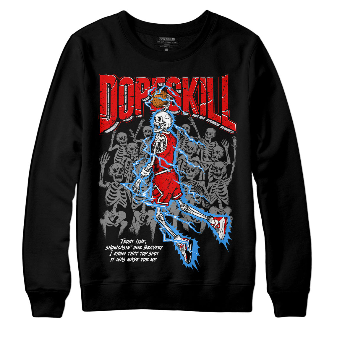 Red Cement 4S DopeSkill Sweatshirt Thunder Dunk Graphic