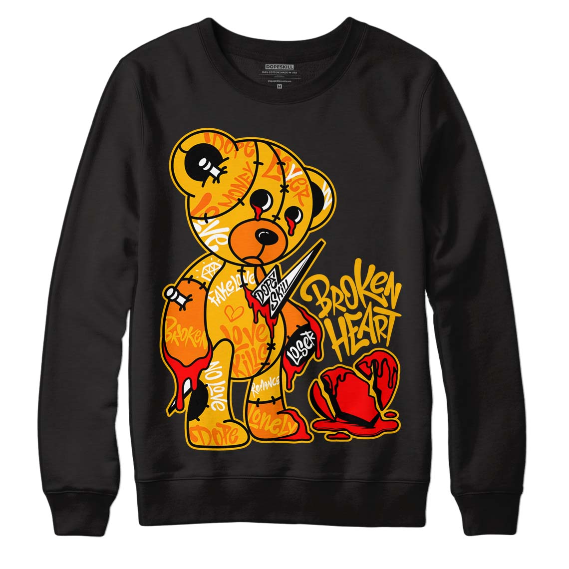AJ 13 Del Sol DopeSkill Sweatshirt Broken Heart Graphic