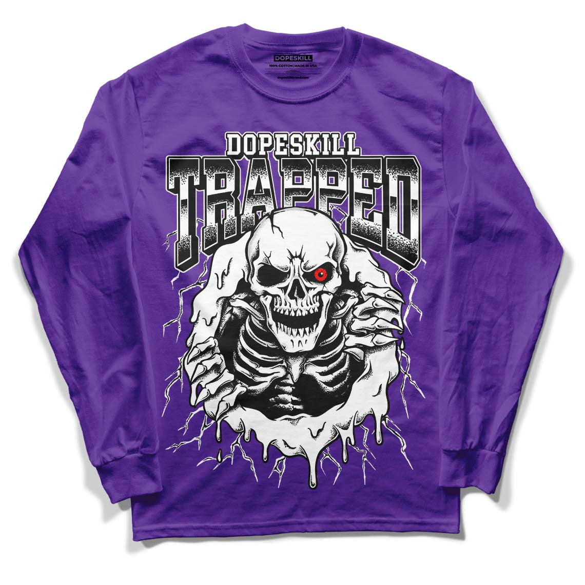 PURPLE Collection DopeSkill Purple Long Sleeve T-Shirt Trapped Halloween Graphic