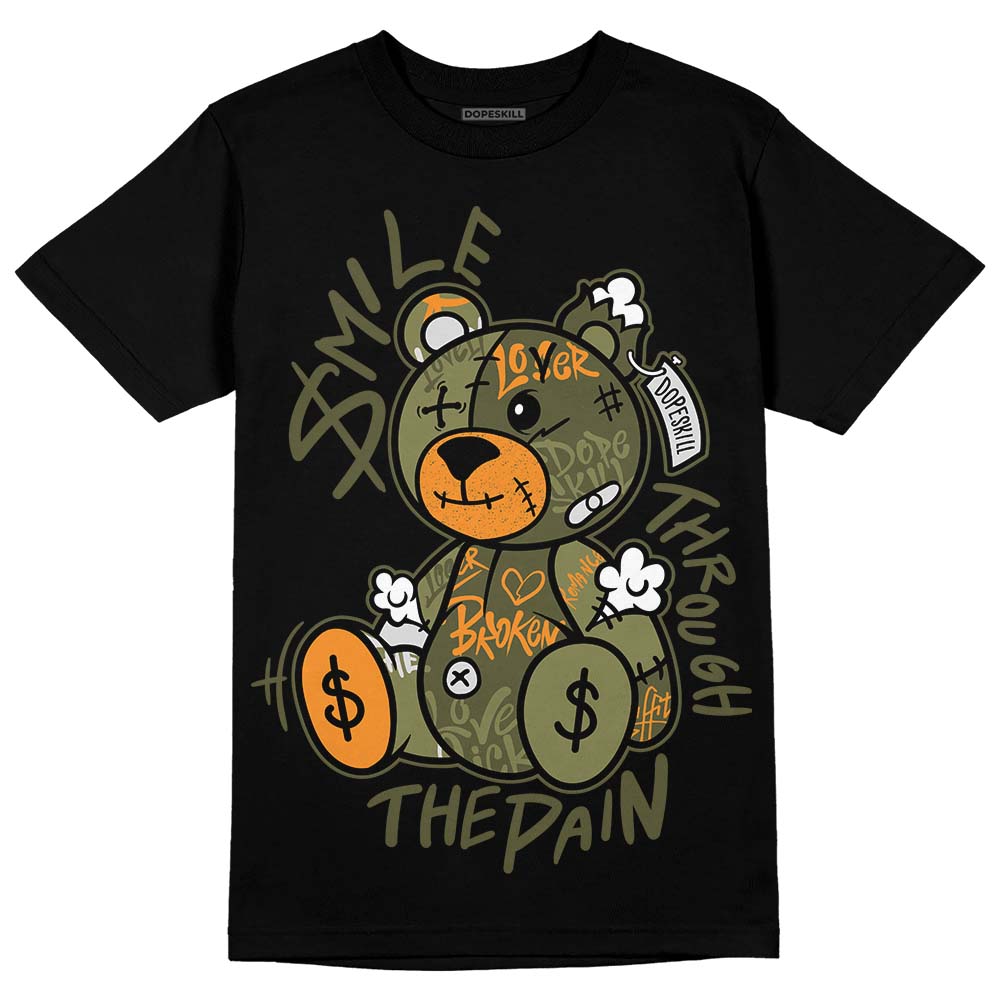 Olive 5s DopeSkill T-Shirt Smile Through The Pain Graphic