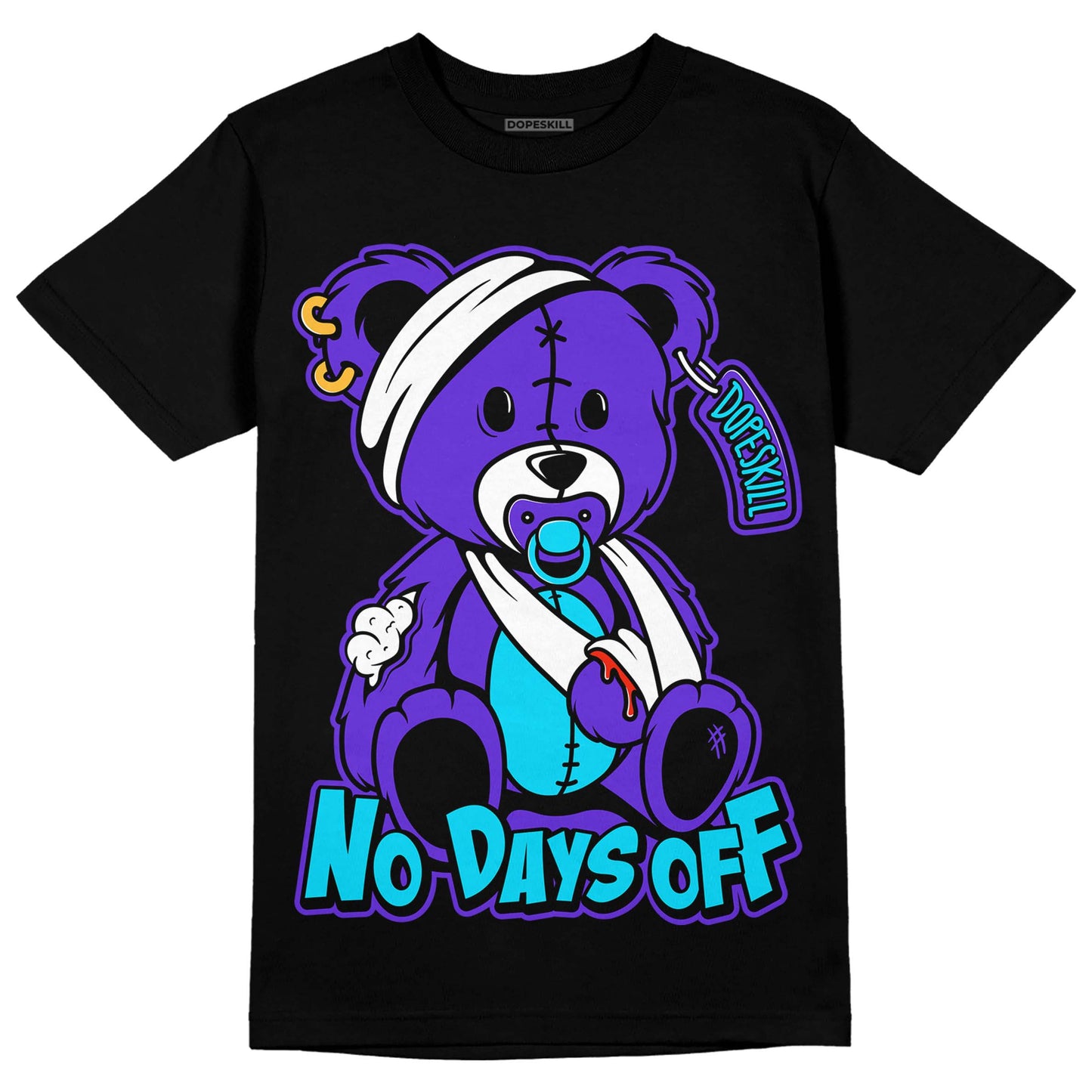 Aqua 6s DopeSkill T-Shirt Hurt Bear Graphic
