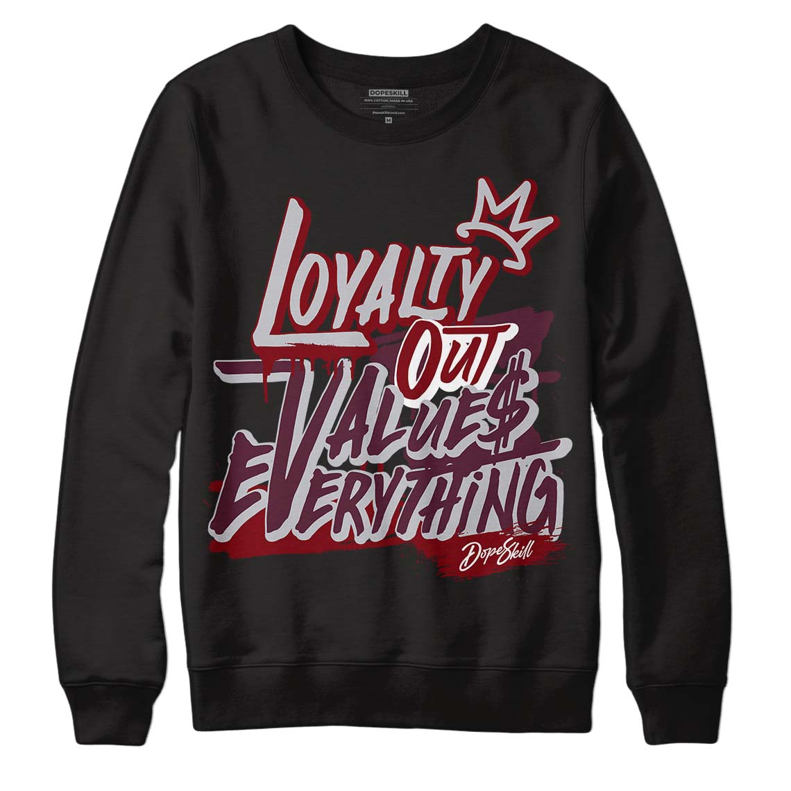 Burgundy 5s DopeSkill Sweatshirt LOVE Graphic