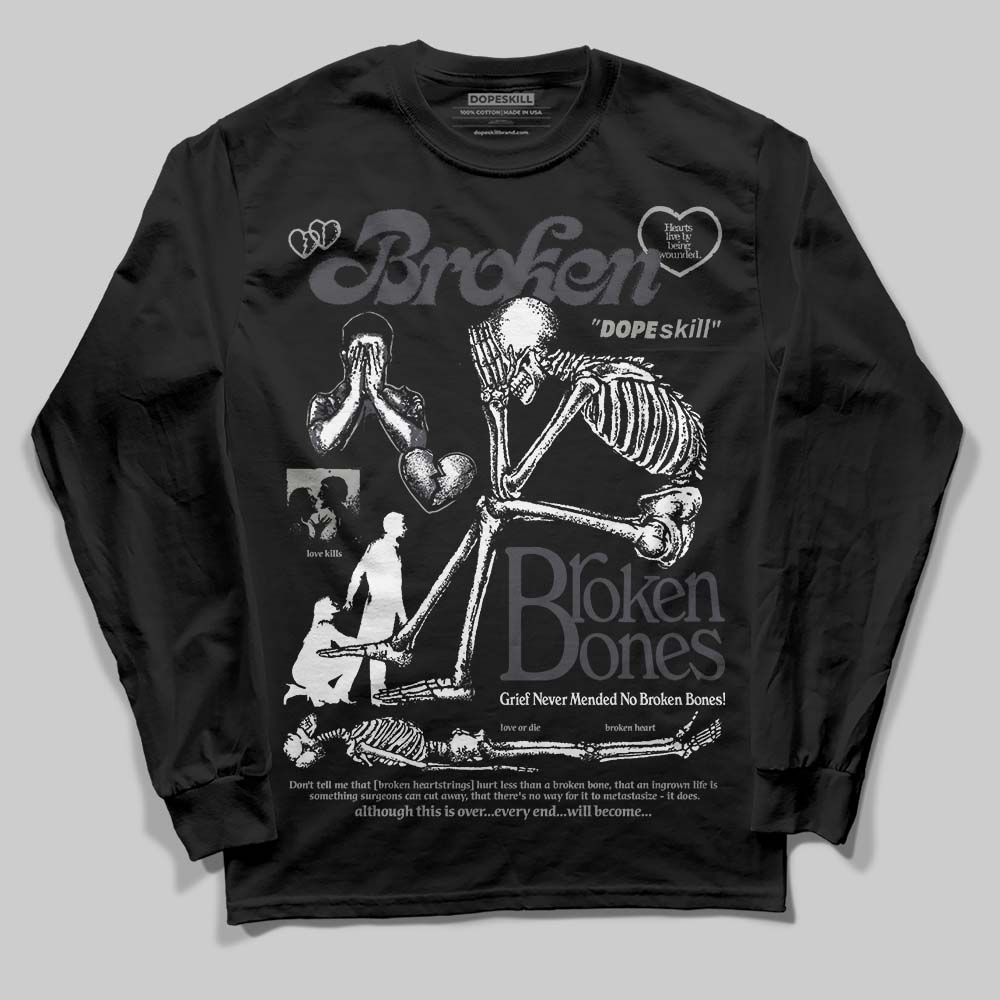 Black Cat 3s DopeSkill Long Sleeve T-Shirt Broken Bones Graphic