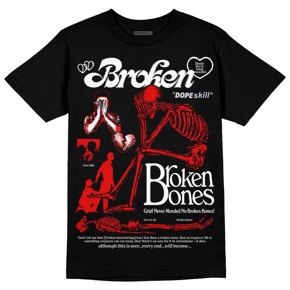 Red Cement 4S DopeSkill T-Shirt Broken Bones Graphic