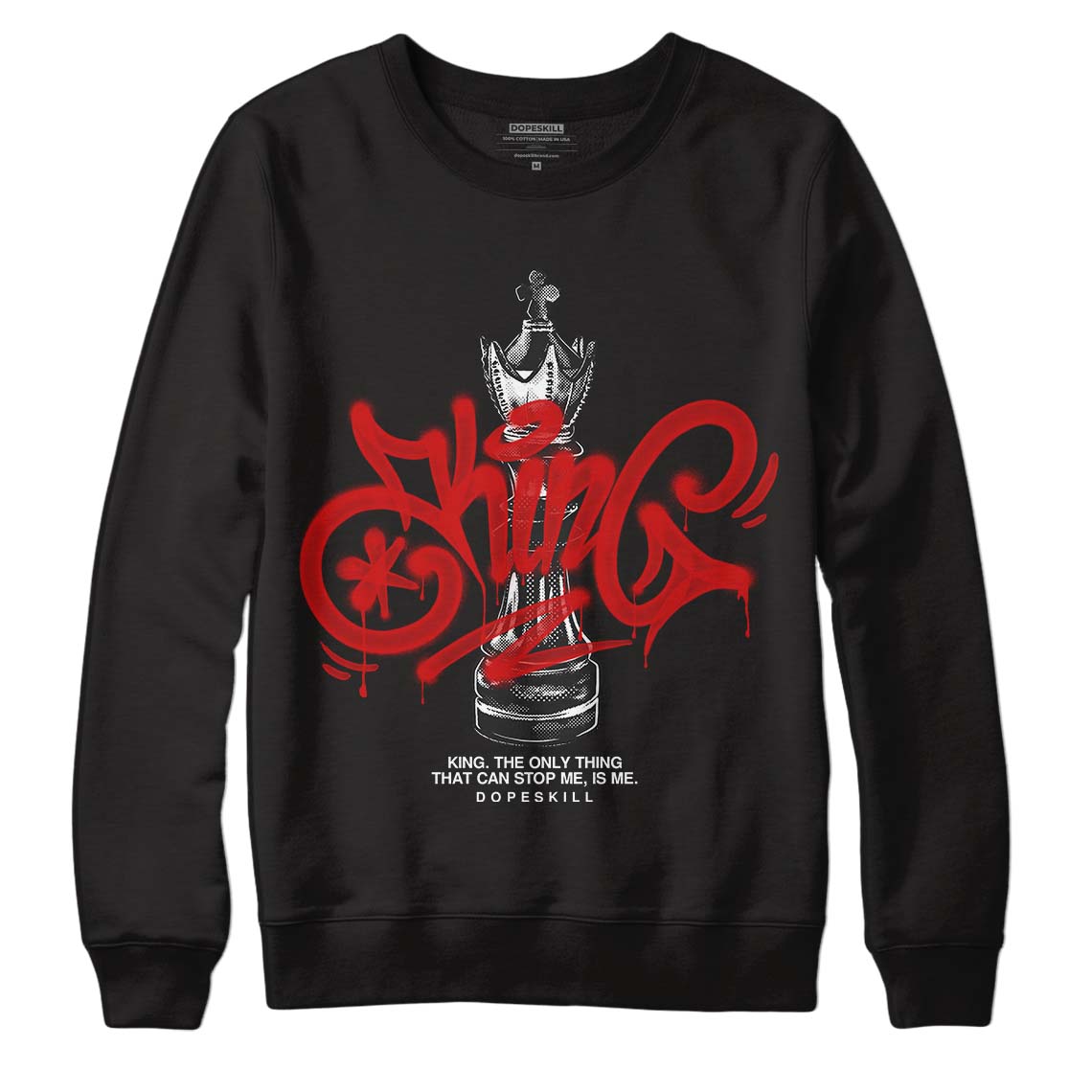 85 Black White 1s DopeSkill Sweatshirt King Chess Graphic