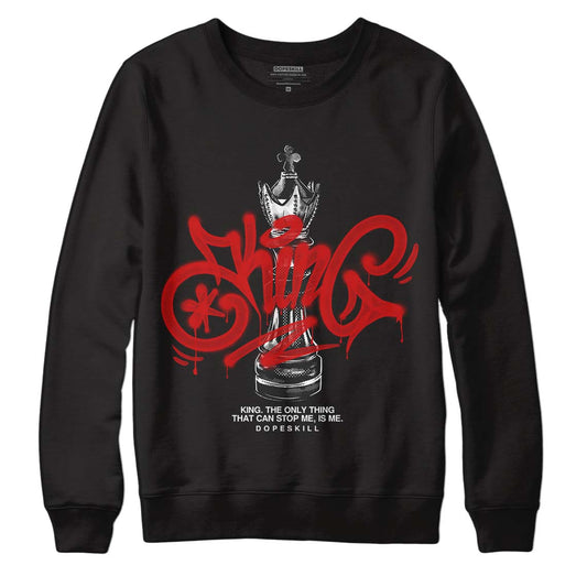 85 Black White 1s DopeSkill Sweatshirt King Chess Graphic