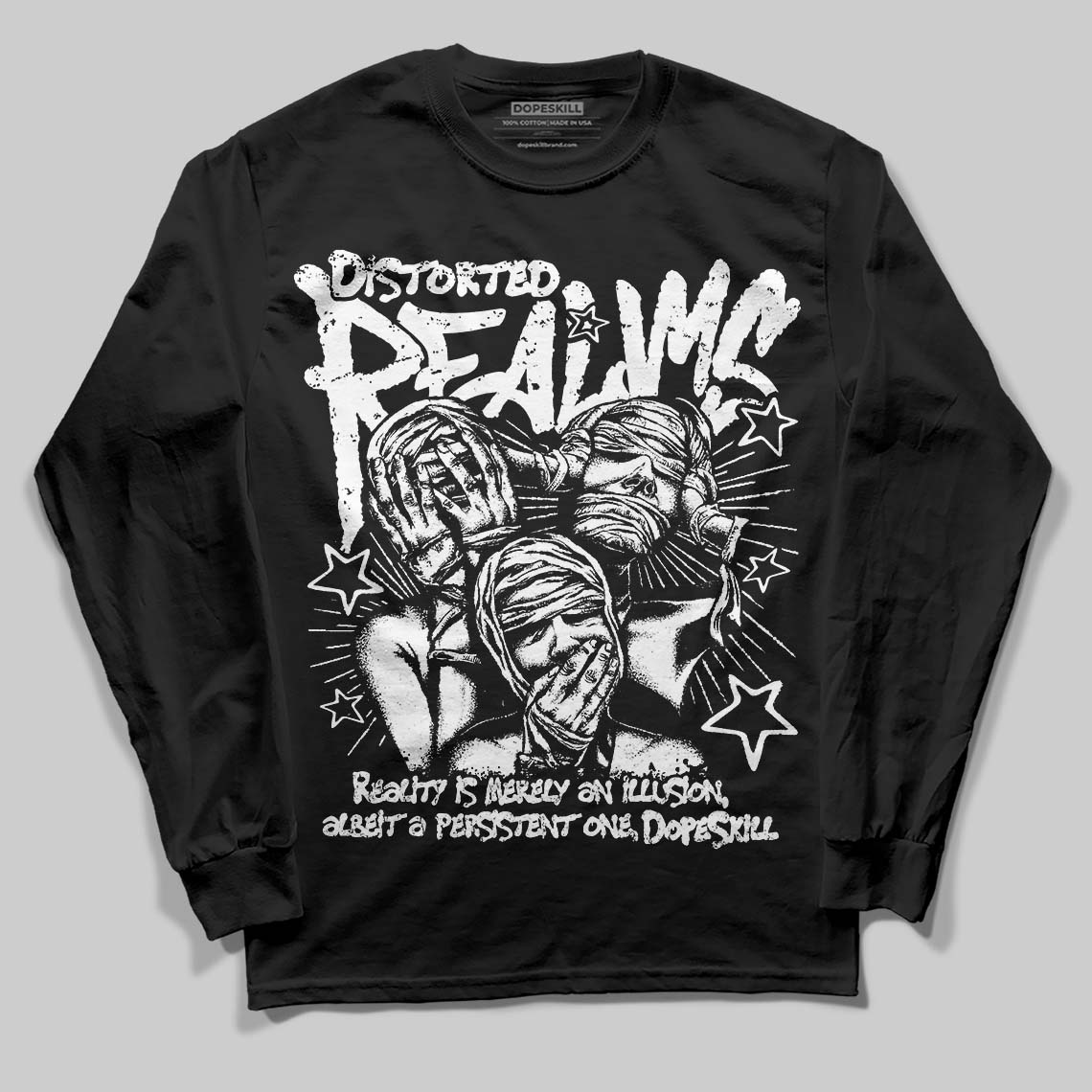 Dunk Panda White Black DopeSkill Long Sleeve T-Shirt Distorted Realms Graphic