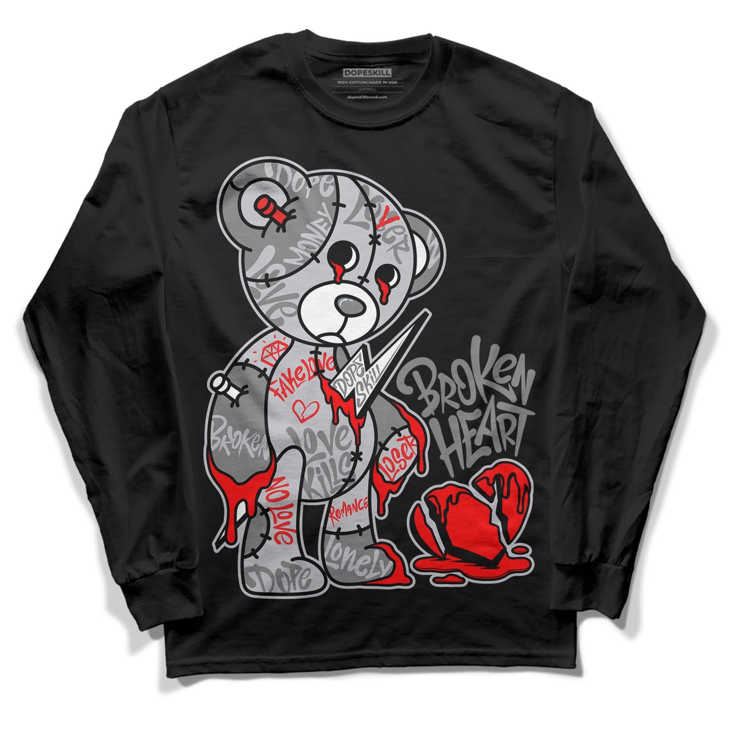 Grey Collection DopeSkill Long Sleeve T-Shirt Broken Heart Graphic