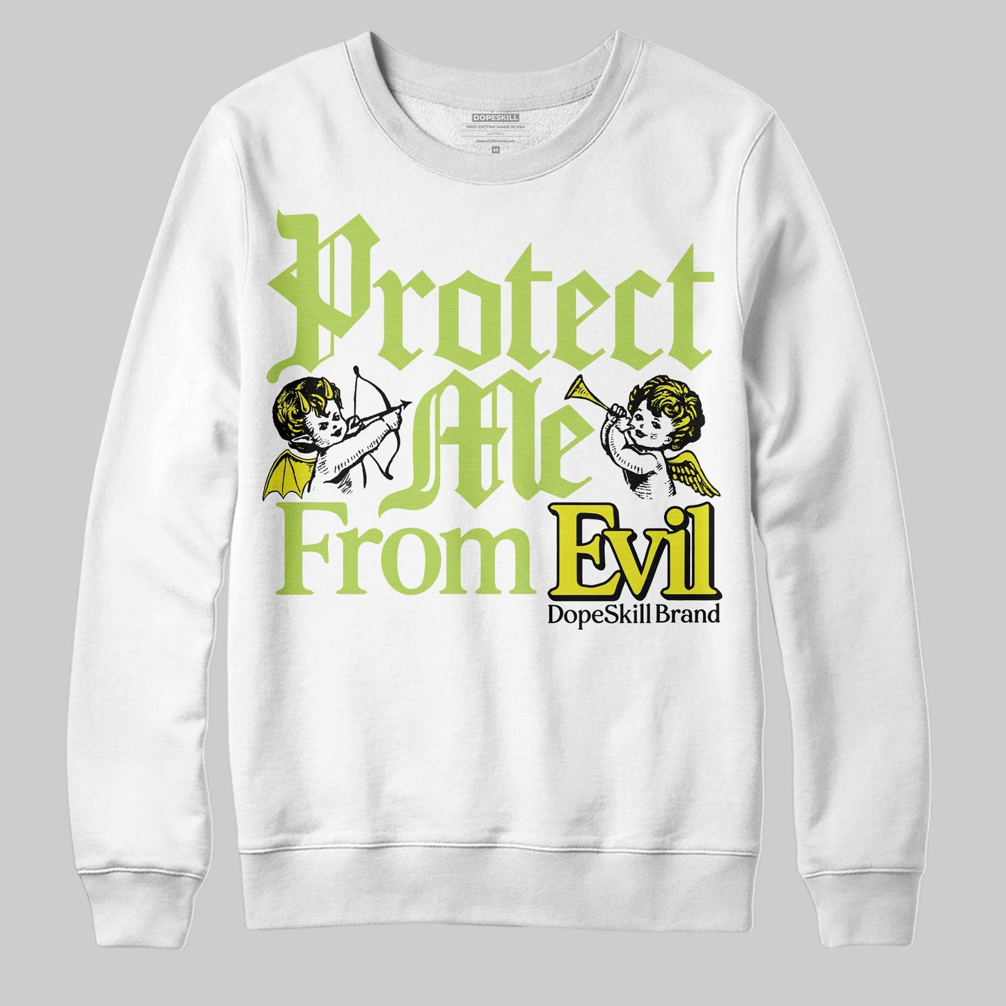 Bright Cactus 13s DopeSkill Sweatshirt Protect Me From Evil Graphic