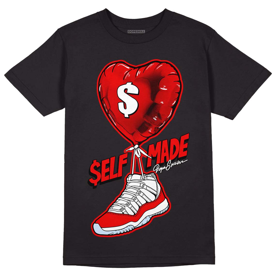 Cherry 11s DopeSkill T-Shirt Self Made Graphic