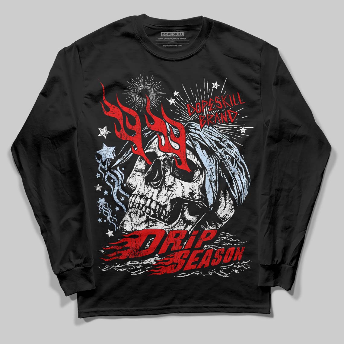 Cherry 11s DopeSkill Long Sleeve T-Shirt Drip Season Graphic