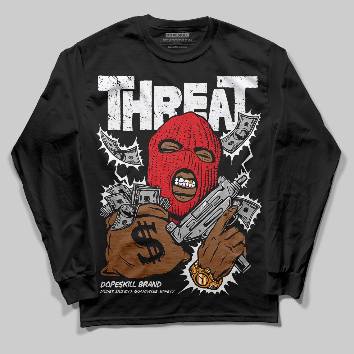 Dunk Panda White Black DopeSkill Long Sleeve T-Shirt Under Threat Graphic