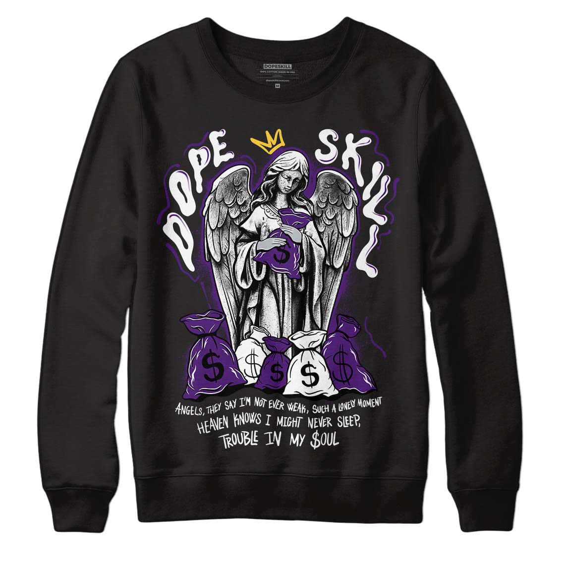 Field Purple 12s DopeSkill Sweatshirt Angels Graphic