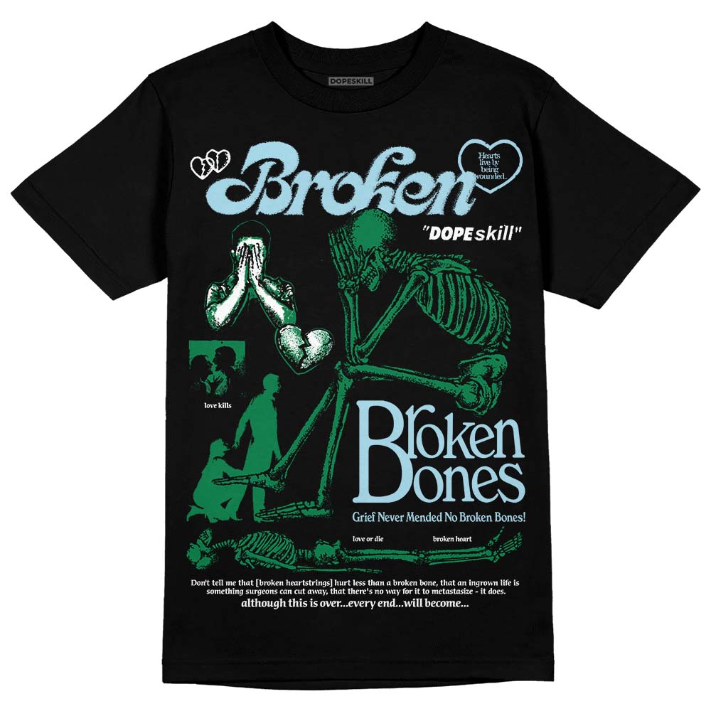 Lucky Green 5s DopeSkill T-Shirt Broken Bones Graphic