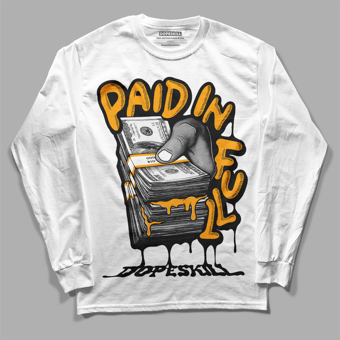 Black Taxi 12s DopeSkill Long Sleeve T-Shirt Paid In Full Graphic