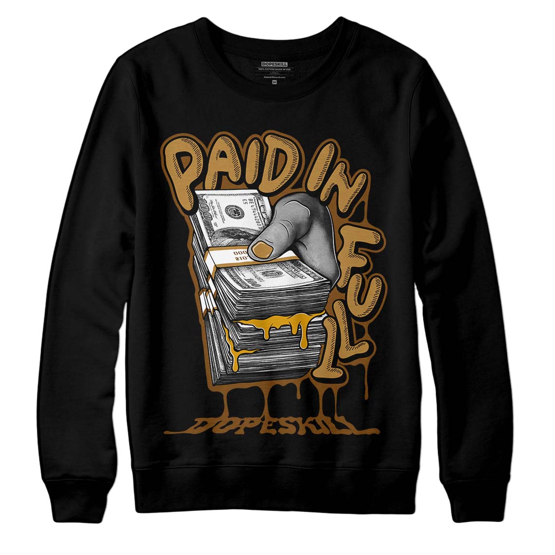Wheat 13s DopeSkill Sweatshirt Paid In Full Graphic