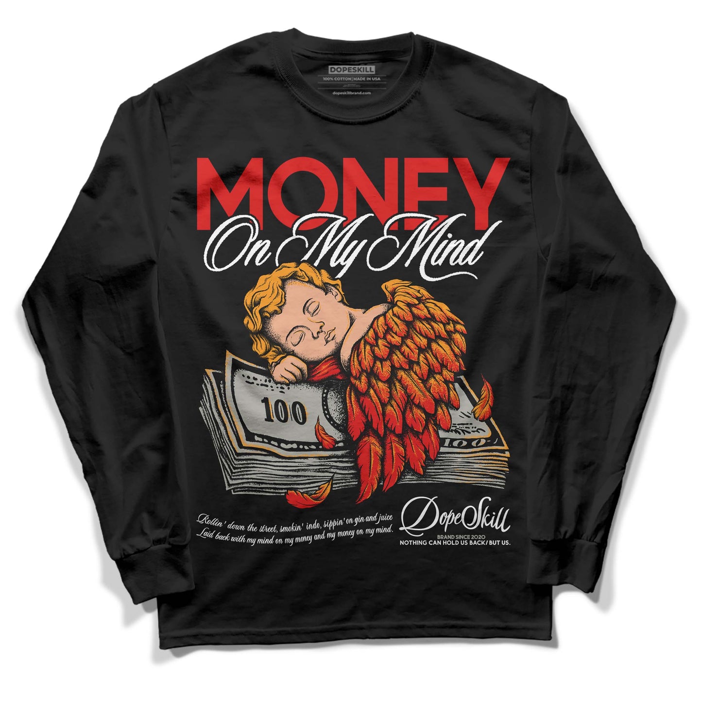 Fire Red 3s DopeSkill Long Sleeve T-Shirt MOMM Graphic