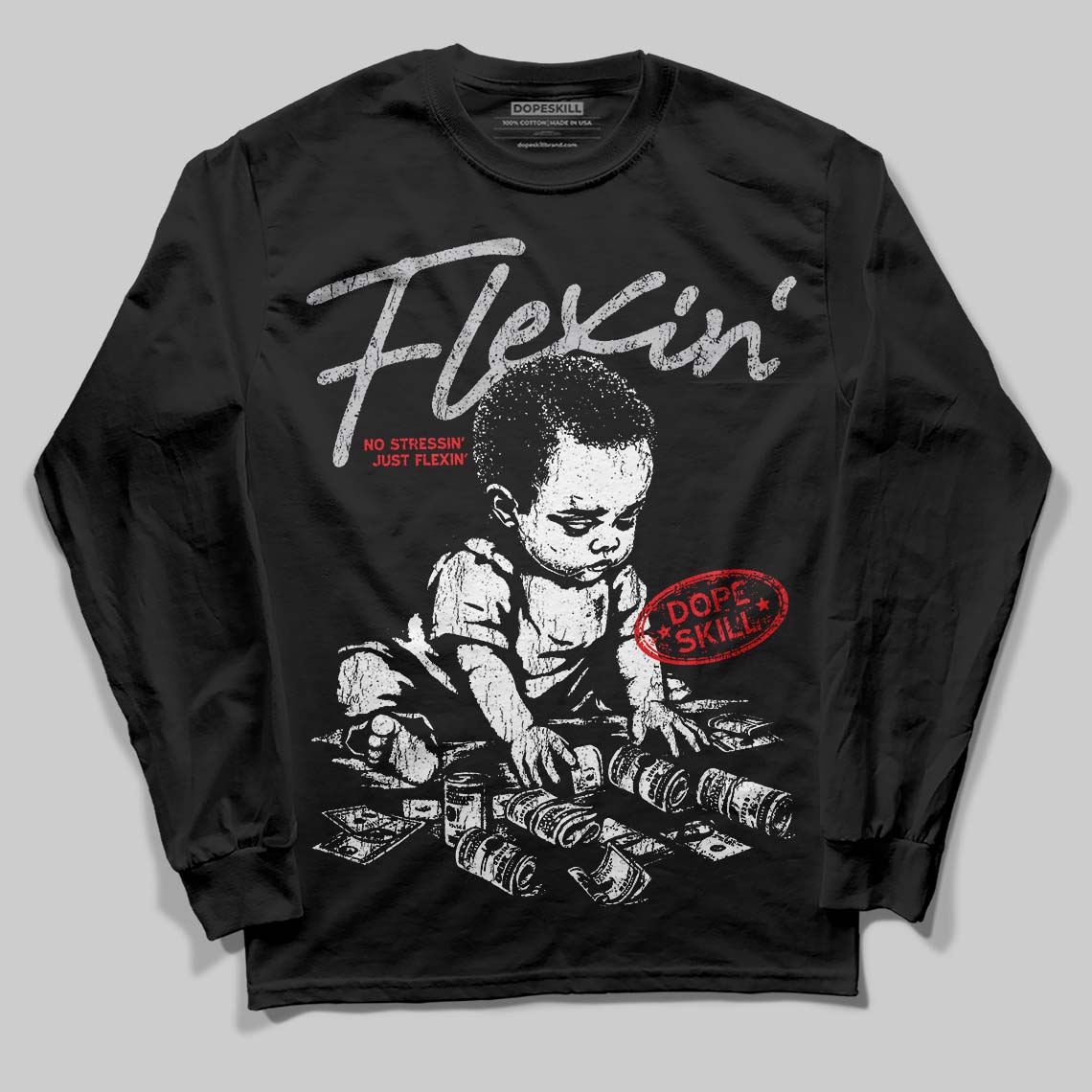 Grey Collection DopeSkill Long Sleeve T-Shirt Flexin' Graphic
