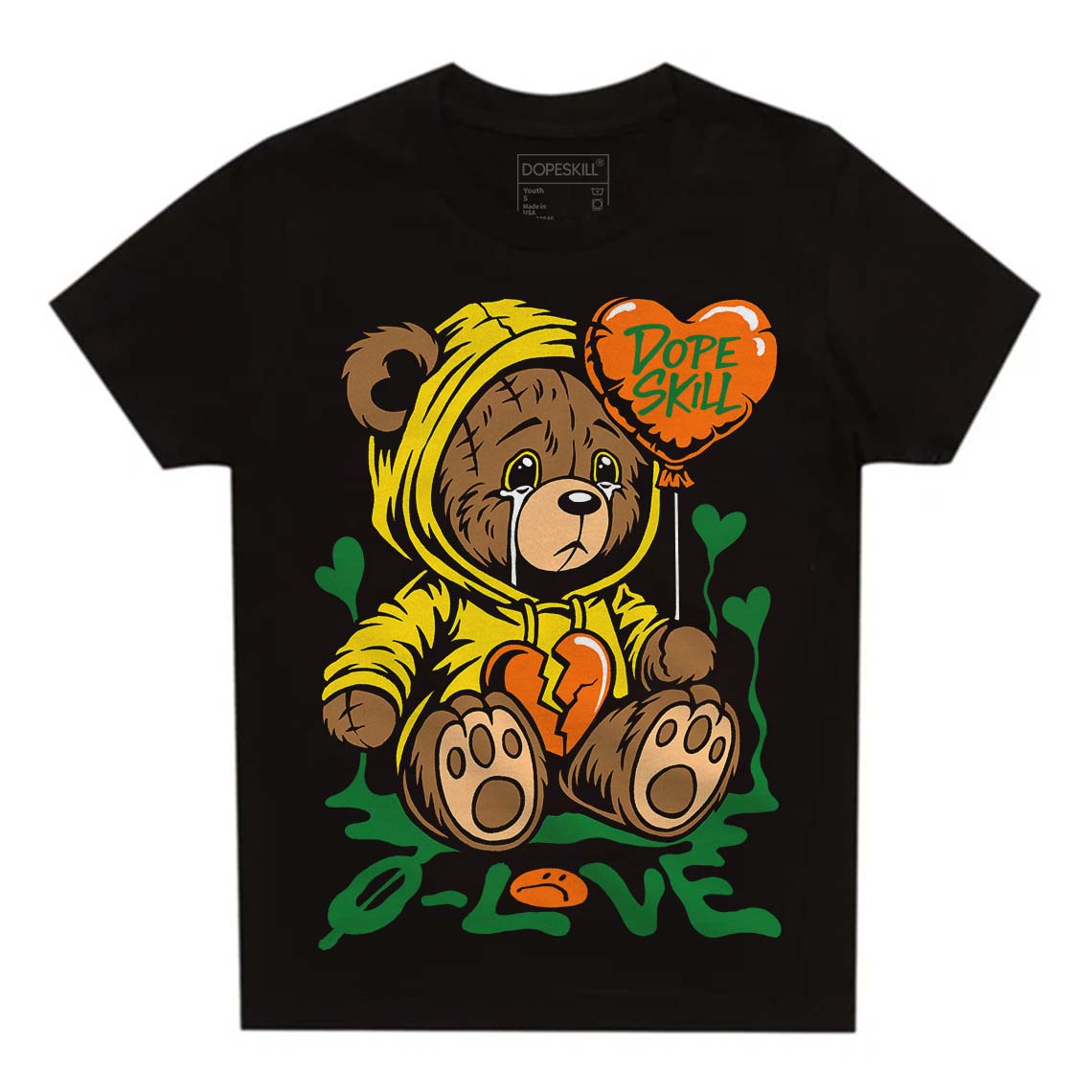 Dunk Reverse Brazil DopeSkill Toddler Kids T-shirt Broken Bear Graphic