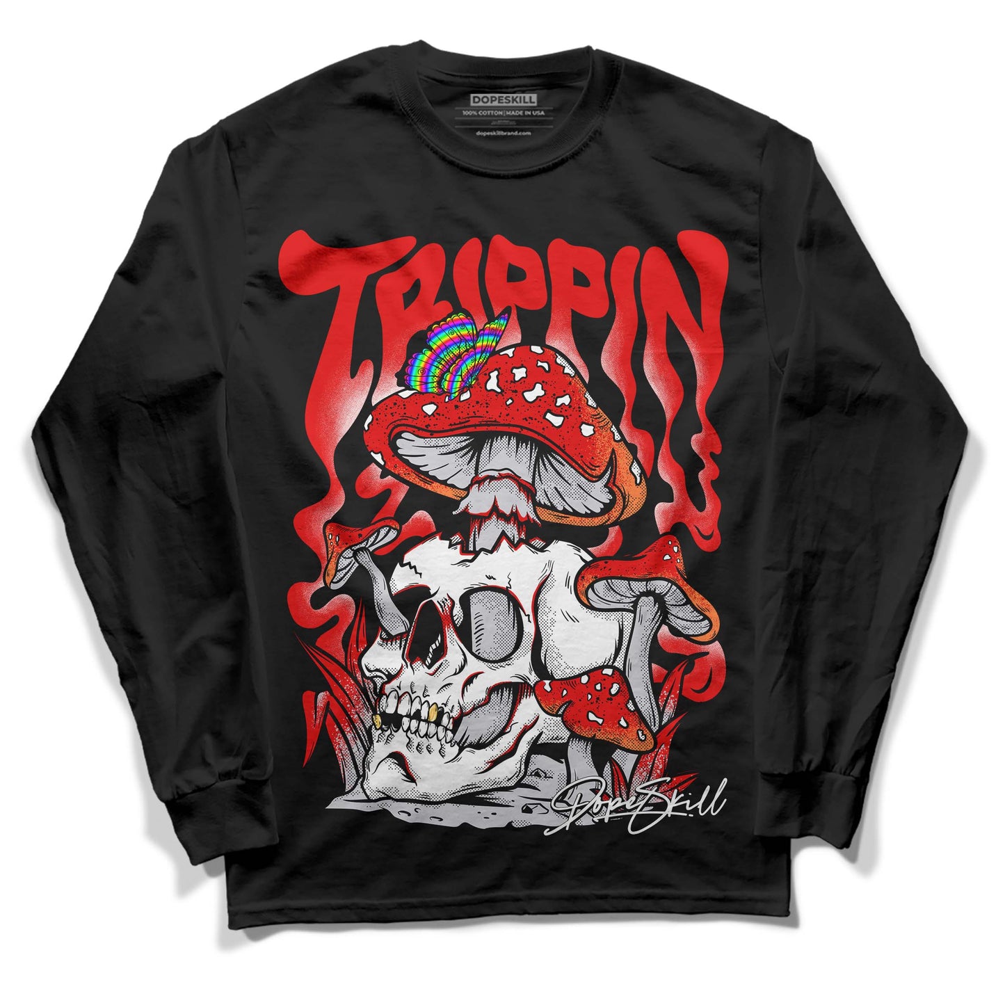 Red Cement 4S DopeSkill Long Sleeve T-Shirt Trippin Graphic