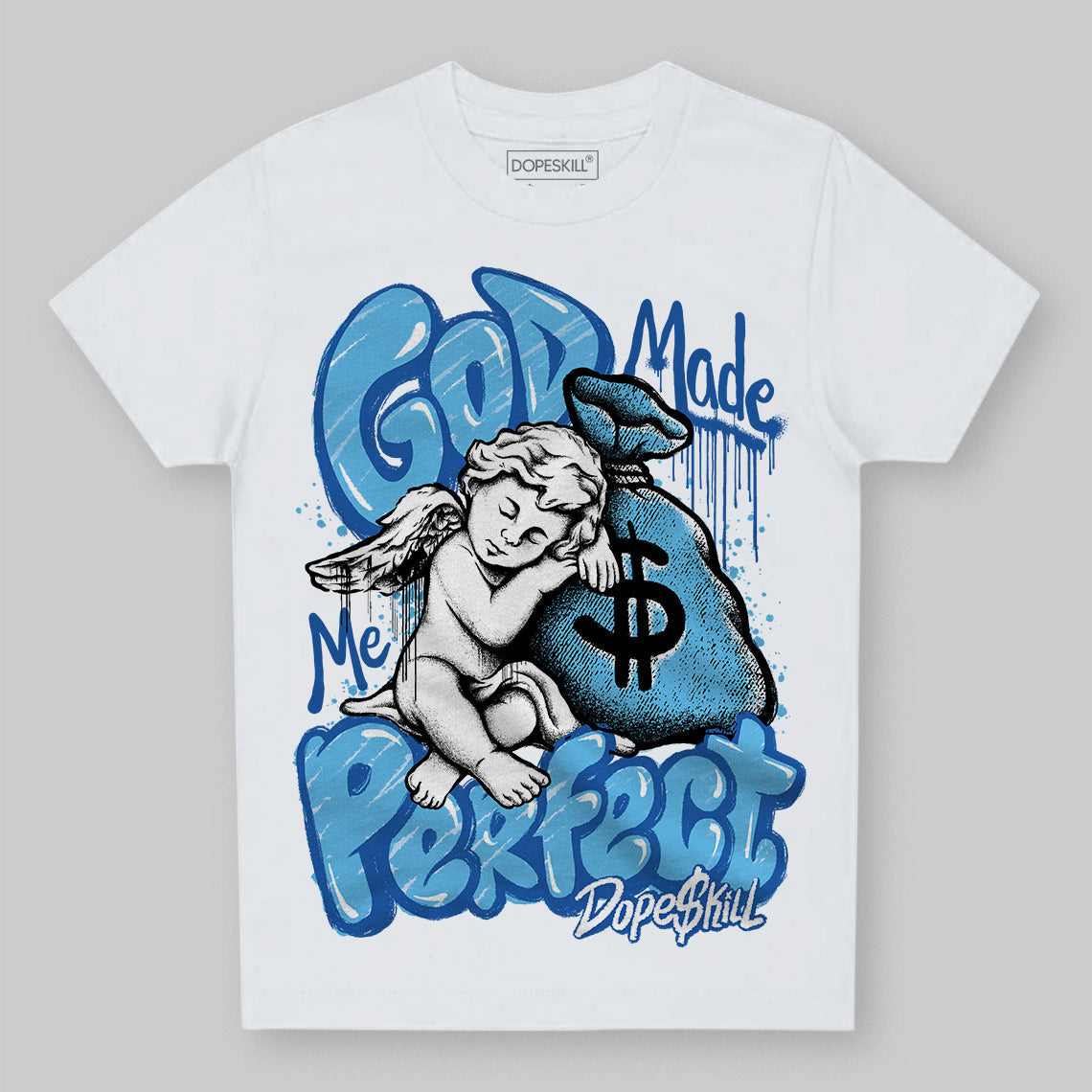 Blueberry 12s DopeSkill Toddler Kids T-shirt God Made Me Perfect Graphic
