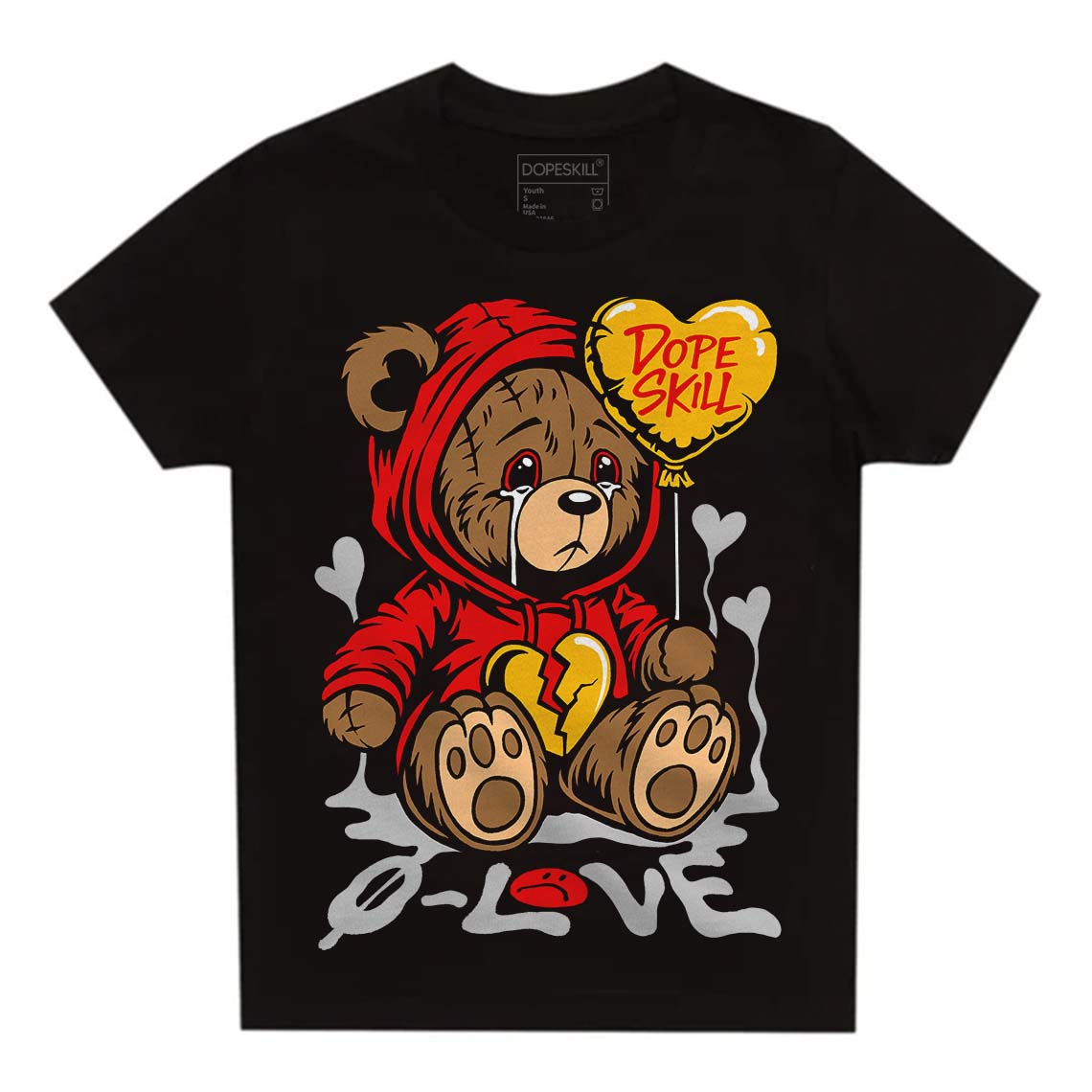 Cherry 12s DopeSkill Toddler Kids T-shirt Broken Bear Graphic