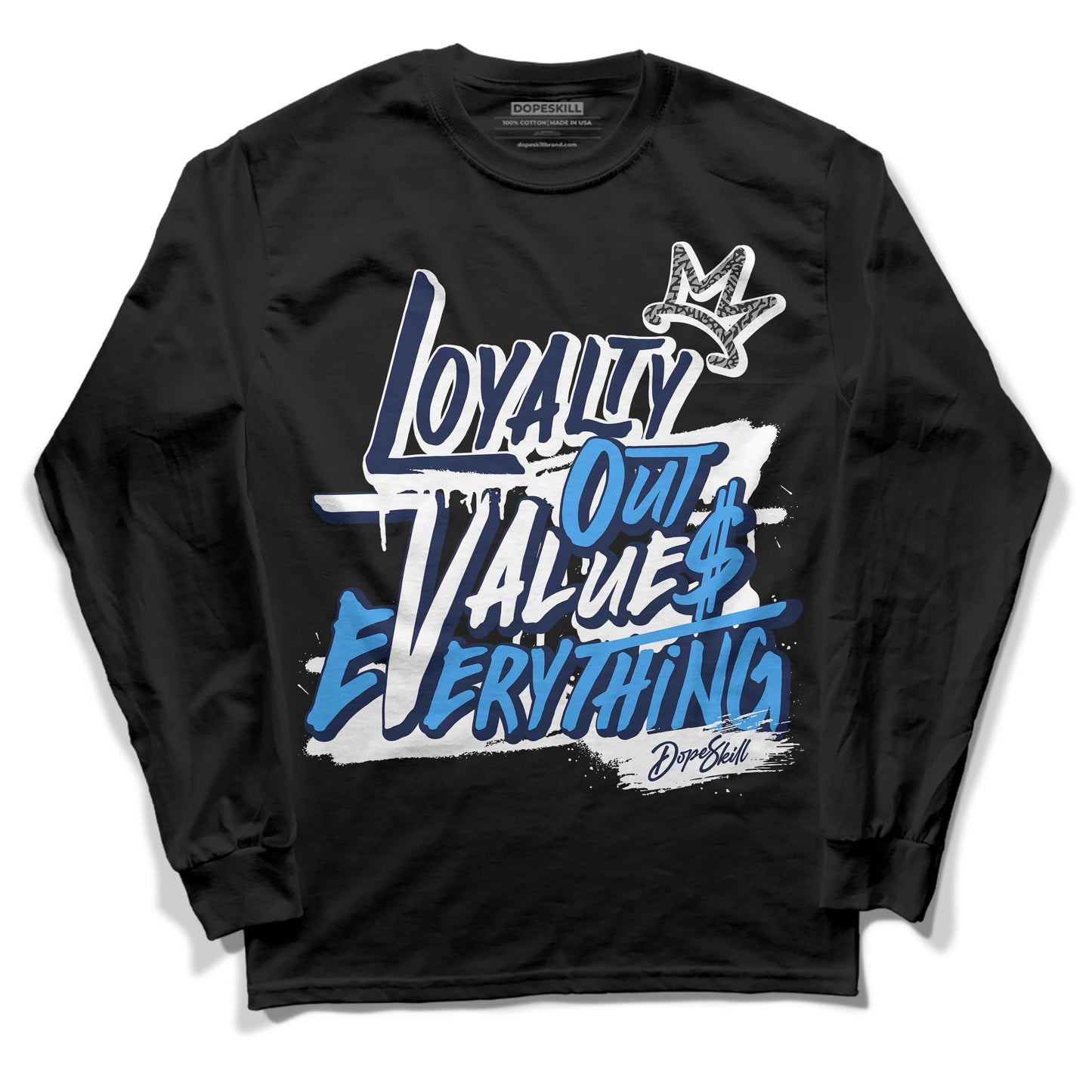 Midnight Navy 3s DopeSkill Long Sleeve T-Shirt LOVE Graphic
