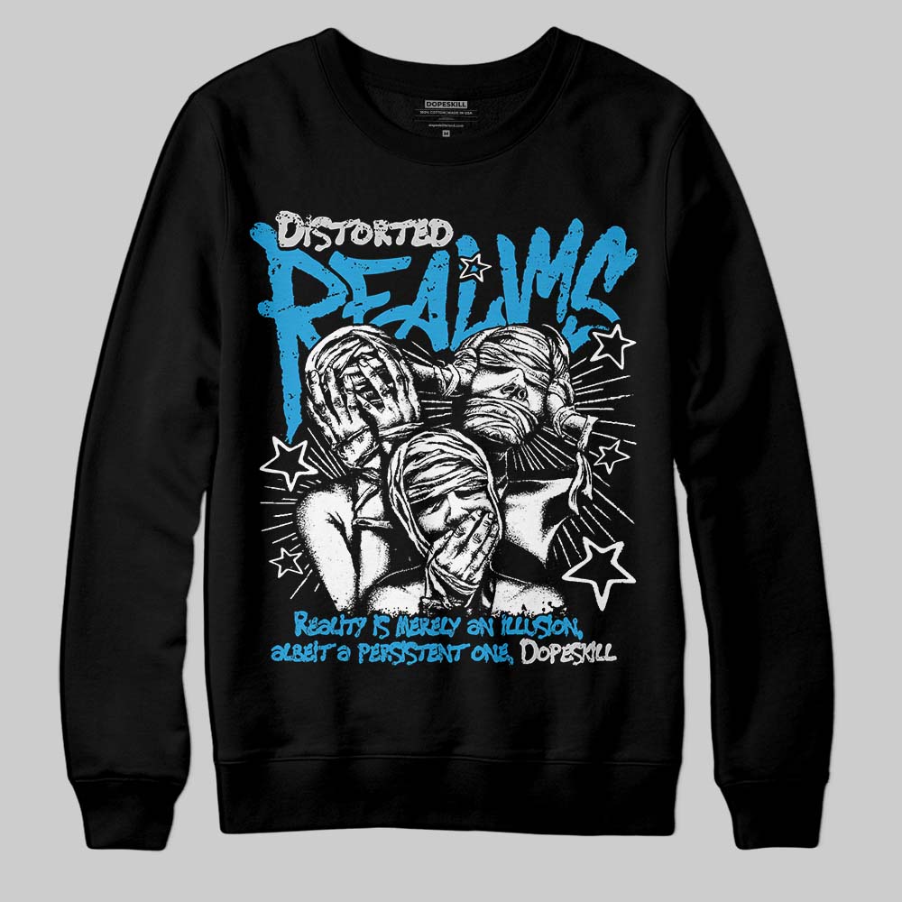 Military Blue 4s DopeSkill Sweatshirt Distorted Realms Graphic