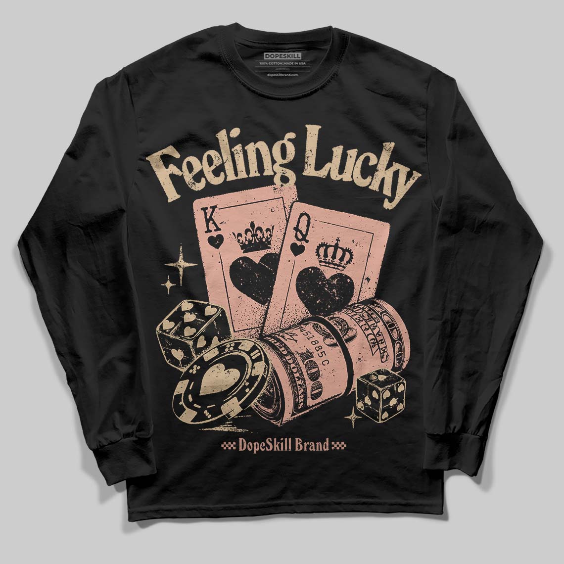 TAN Collection DopeSkill Long Sleeve T-Shirt Feeling Lucky Graphic