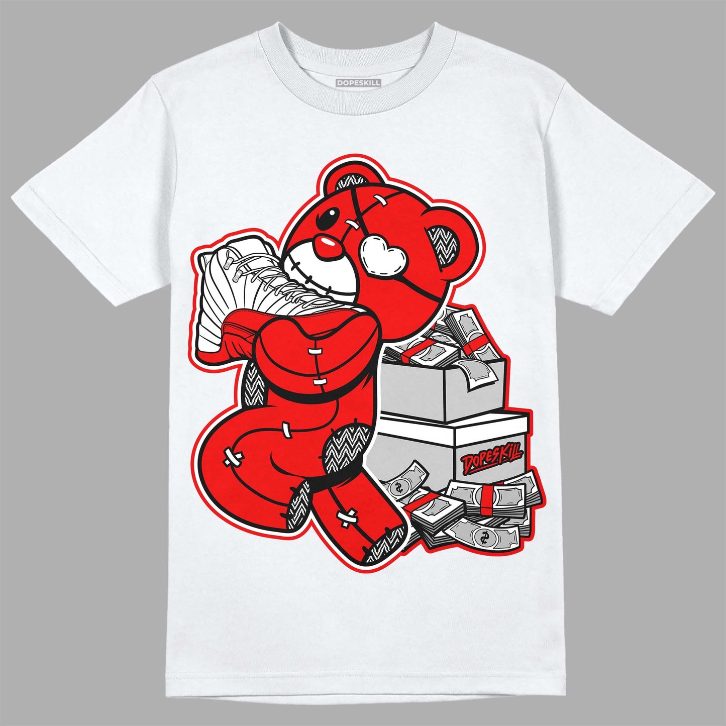 Cherry 12s DopeSkill T-Shirt Bear Steals Sneaker Graphic
