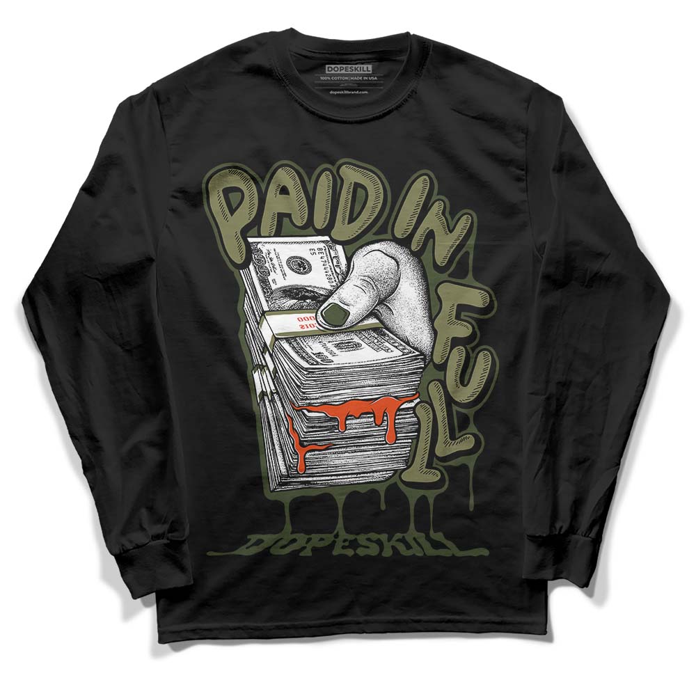 Olive Collection DopeSkill Long Sleeve T-Shirt Paid In Full Graphic